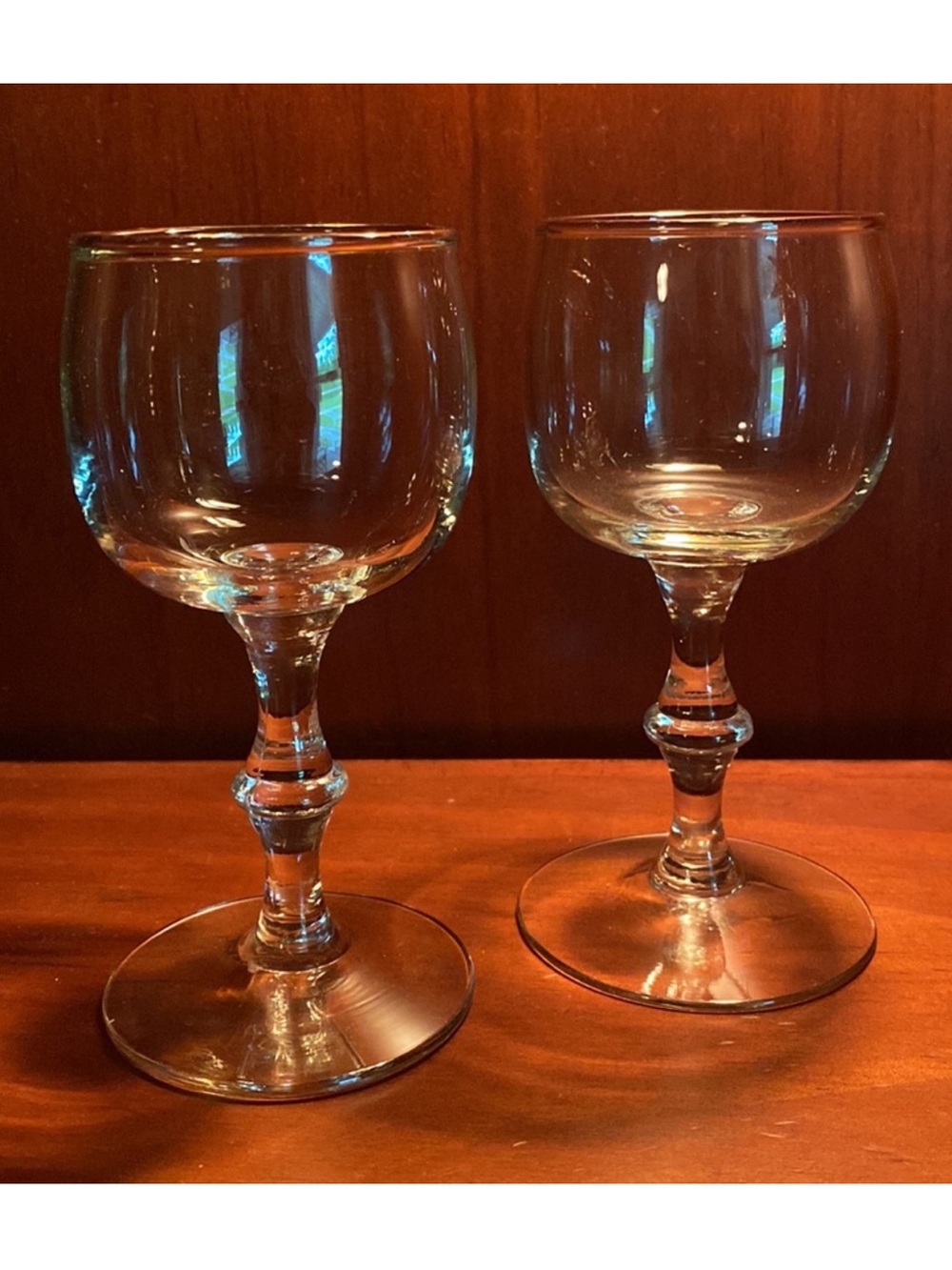 Vintage Anchor Hocking Savoy MCM Pedestal Stem Cordial Glasses Set of 2